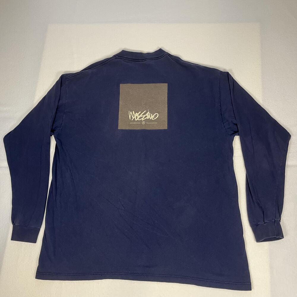 Vintage Mossimo Shirt Mens XL Blue Long Sleeve Made USA Skate Streetwear 90s